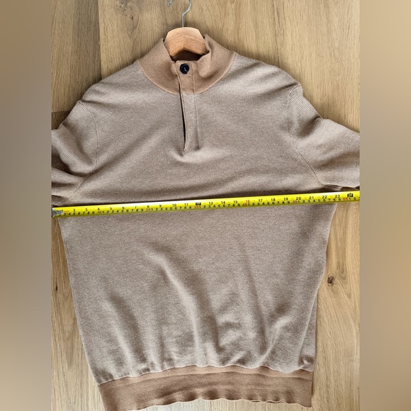 Ermenegildo Zegna Cashmere Cotton Quarter Zip Sweater Mens 52 L Large Italy - Picture 10 of 13